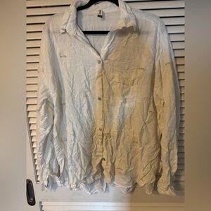 White Button-Up Women's Blouse